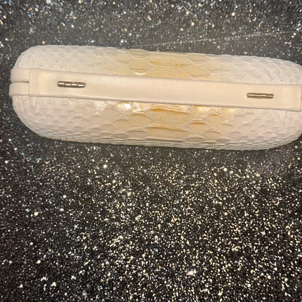 Coach Cream and Gold Textured Clutch